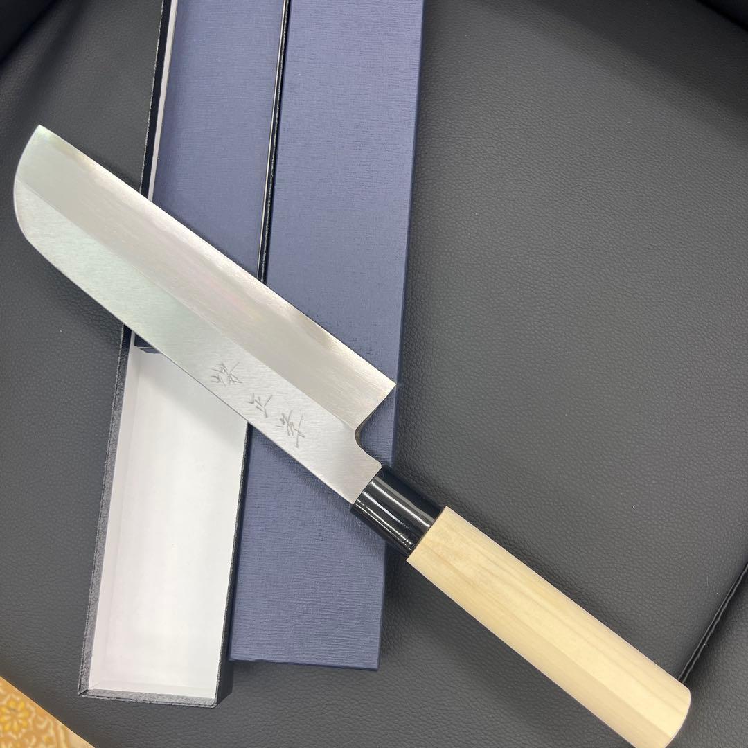 ★新品送料込★堺正孝別打白鋼鎌形薄刃包丁210mm化粧箱入