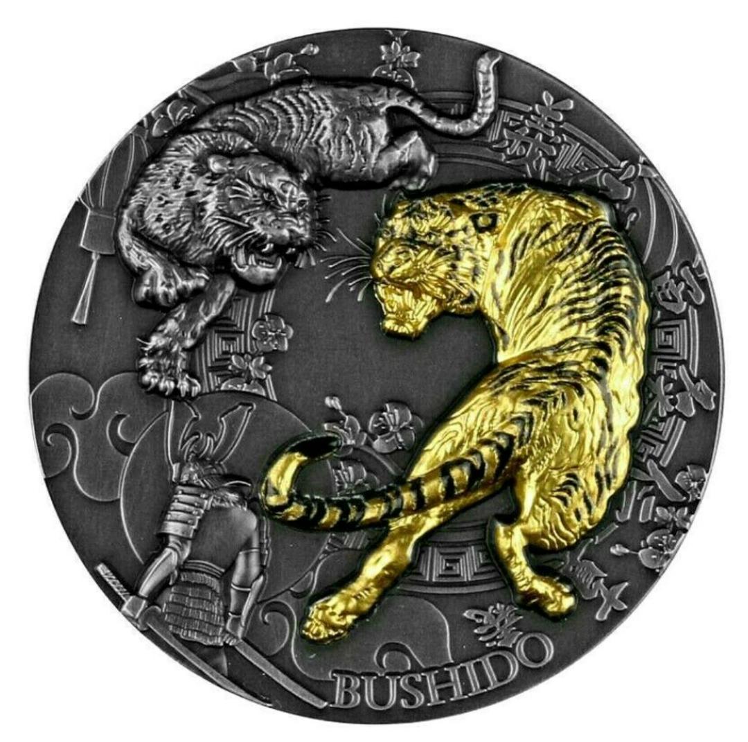 2021年ニウエ 武士道（Bushido）金メッキ付2オンス銀貨