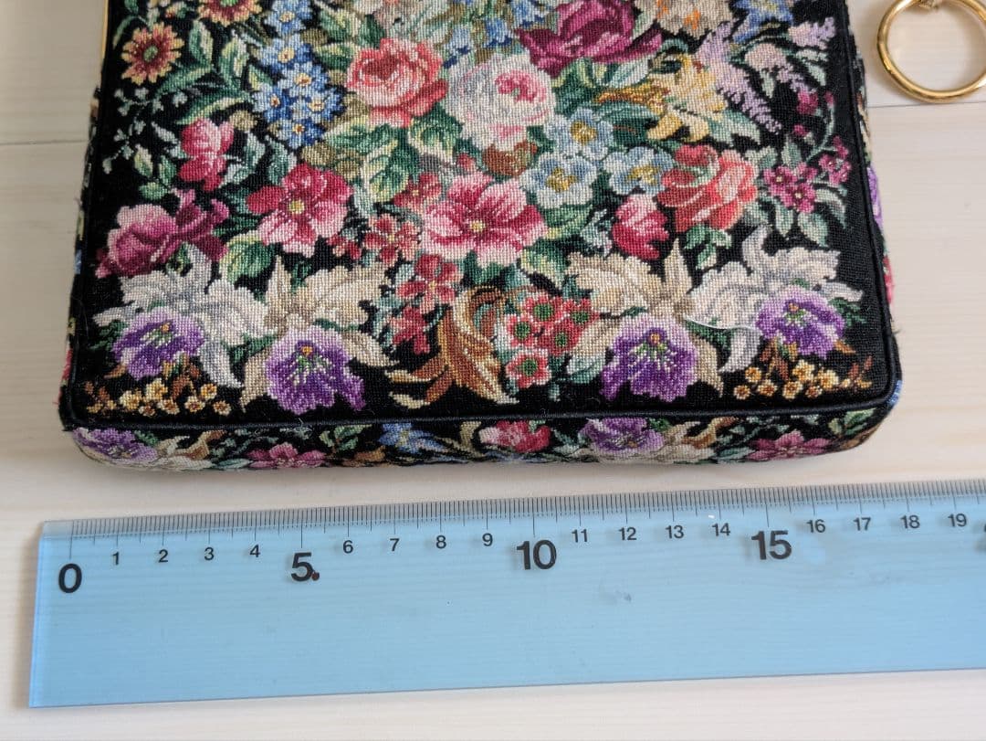 濱野★プチポワンの金具が素敵なハンドバッグ ★和装バック★ブラック