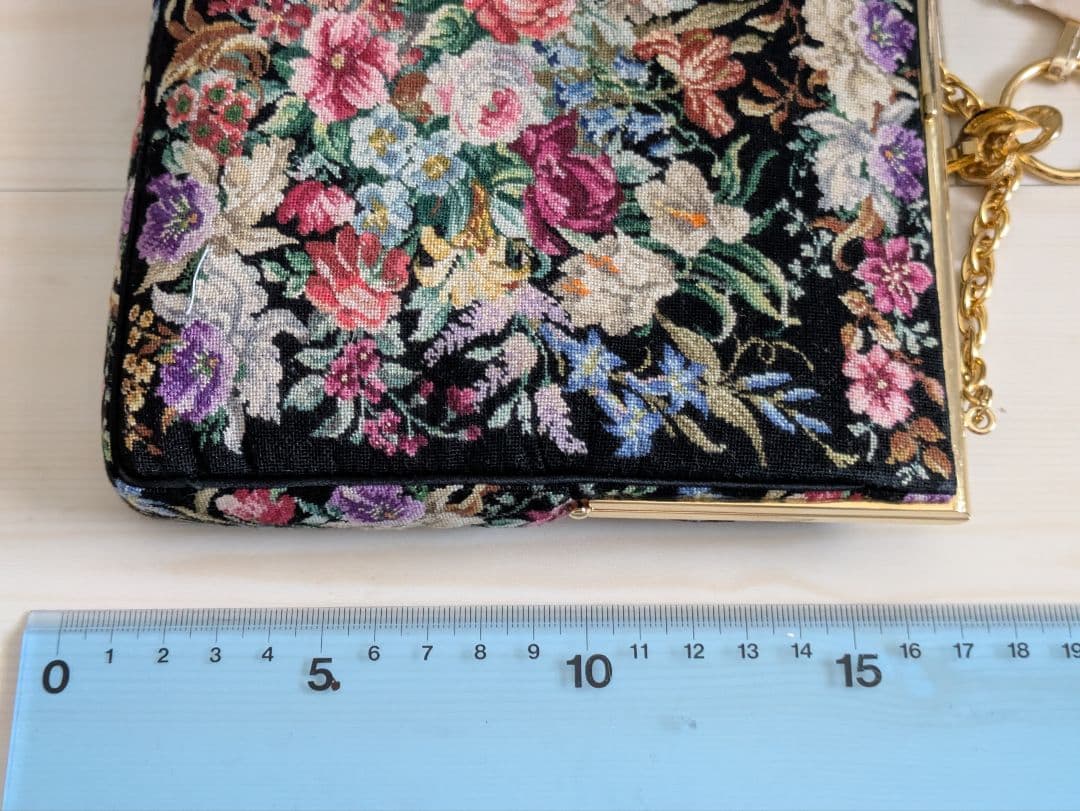 濱野★プチポワンの金具が素敵なハンドバッグ ★和装バック★ブラック