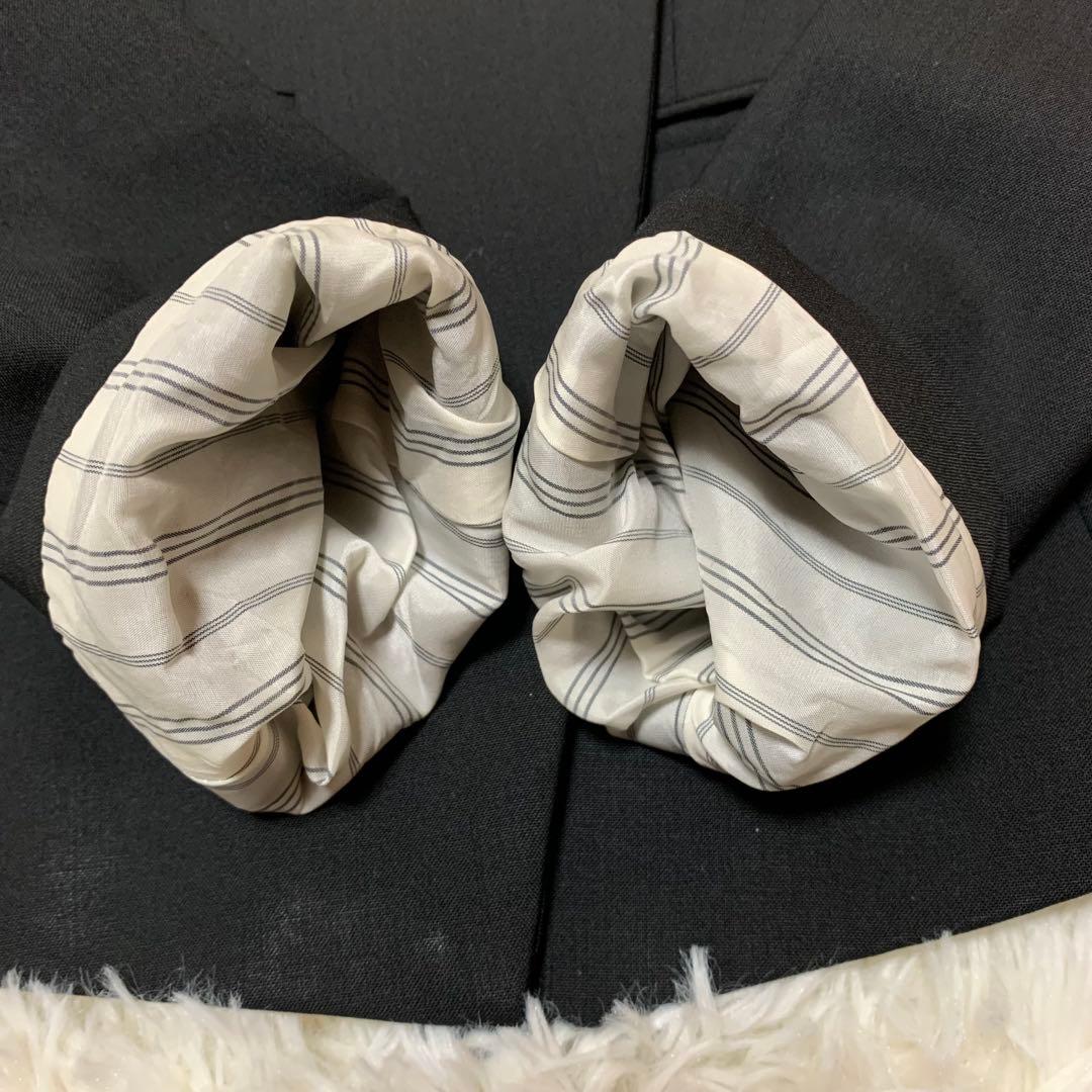 【極美品】セオリー　現行　ノーカラー　0 パンツスーツ　ブラック　フォーマル