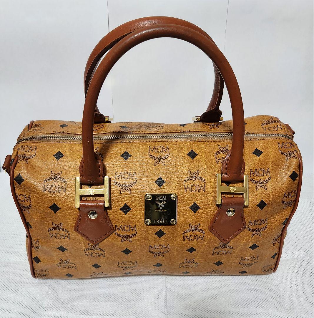 【極美品】MCM エムシーエム レザー ハンドバッグ ボストンバッグ ヴィセト