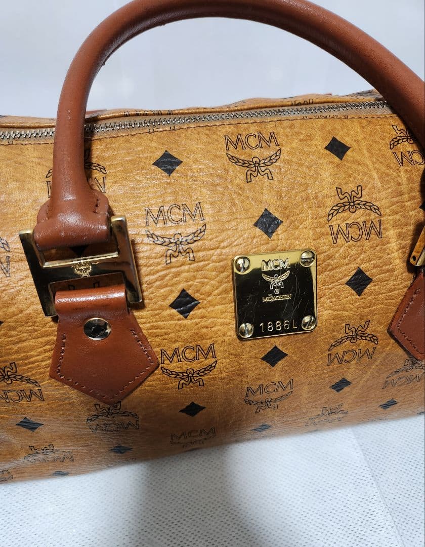 【極美品】MCM エムシーエム レザー ハンドバッグ ボストンバッグ ヴィセト