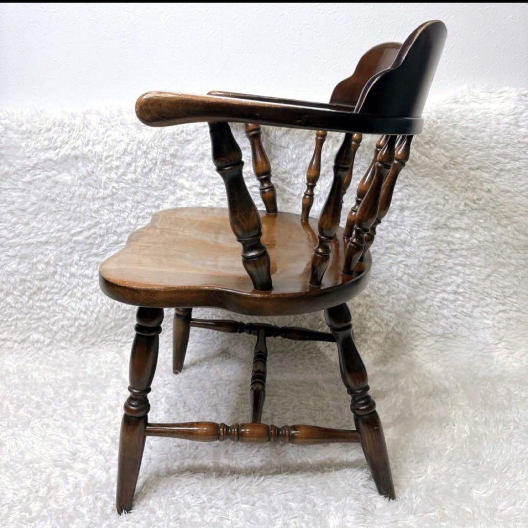 飛騨産業 ウィンザーチェア アーム ダイニングチェア レトロ キツツキマーク ③