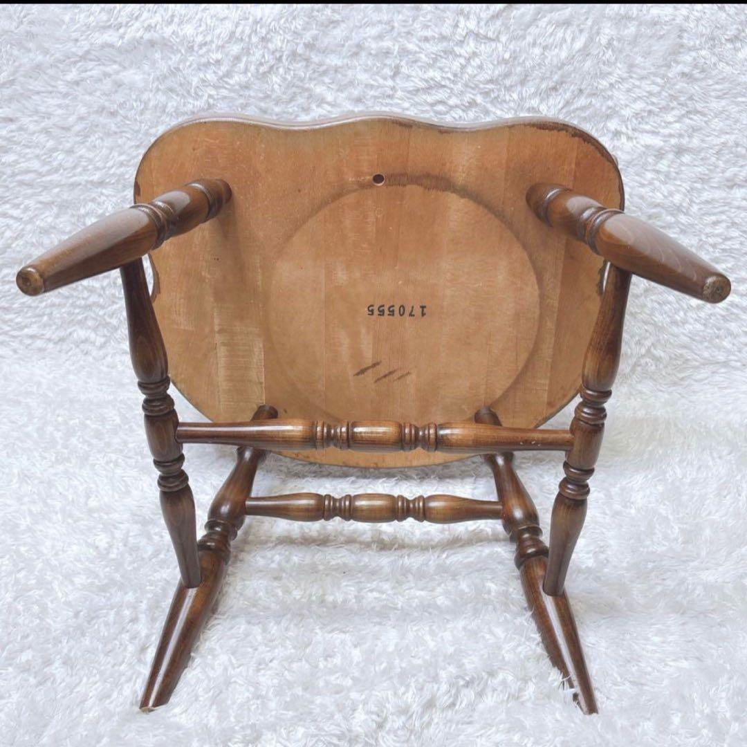 飛騨産業 ウィンザーチェア アーム ダイニングチェア レトロ キツツキマーク ③