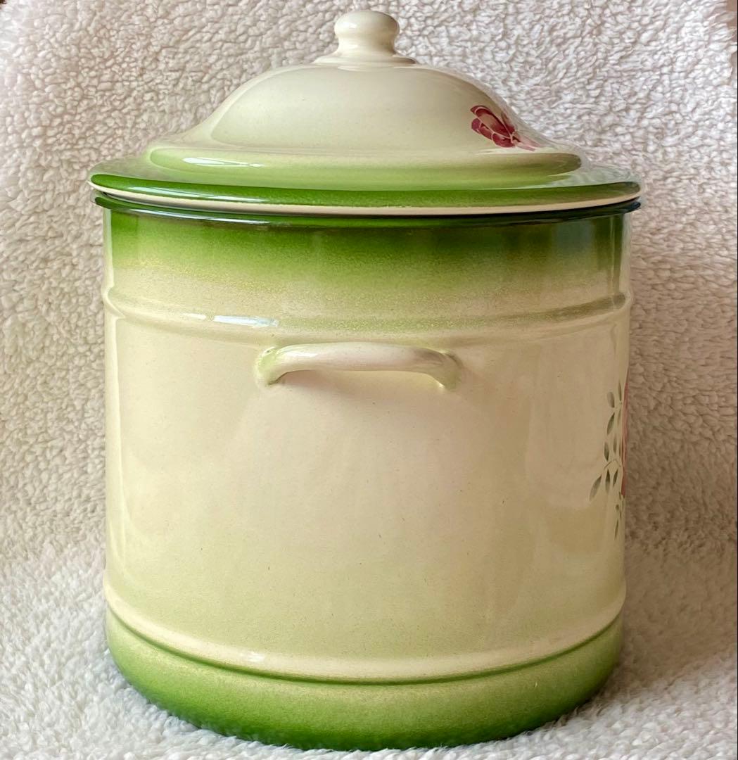 イマン　イヴ　ホーロー製取っ手付きビード入りストッカーLサイズ　欠け無し❣️