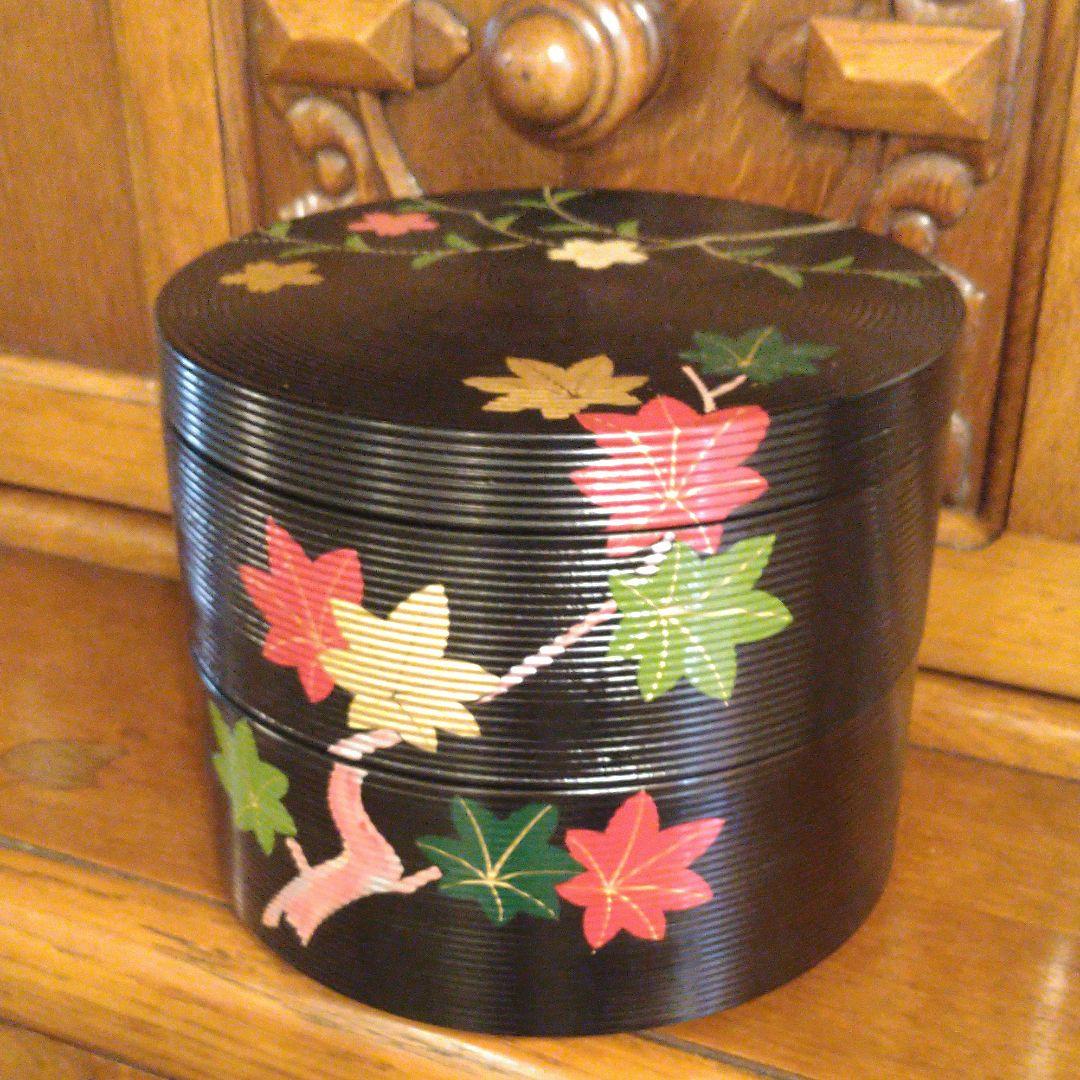 祖雅堂♥️漆塗り♥️漆工芸♥️漆　重箱♥️おせち♥️行楽♥️紅葉♥️丸　重箱♥️