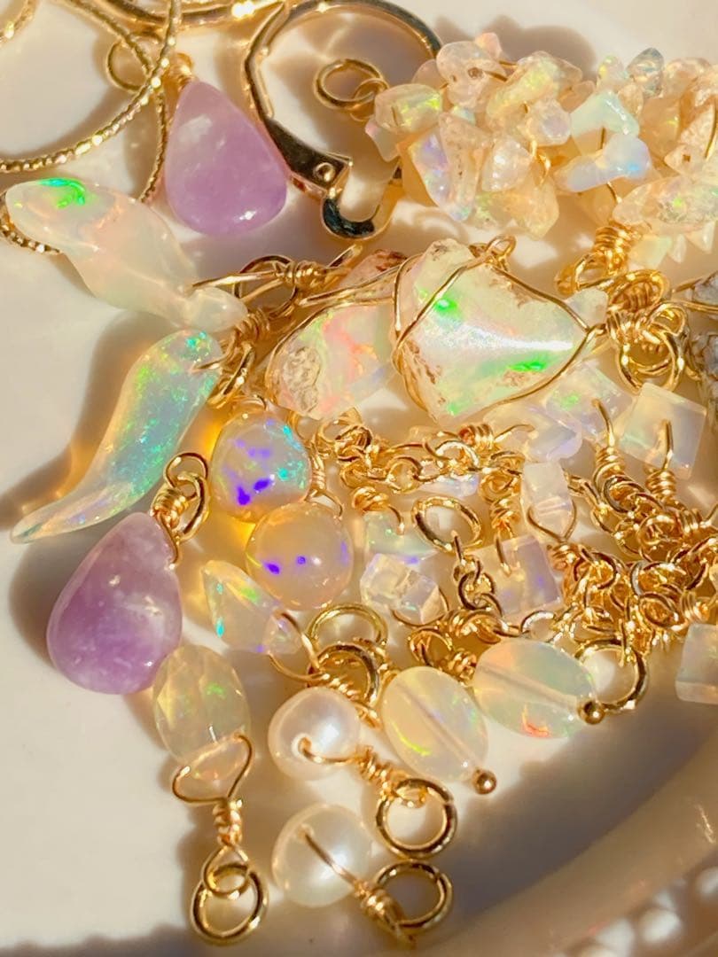 オパール好きさんの為のモリモリチャーム10種＆ピアスフック3種