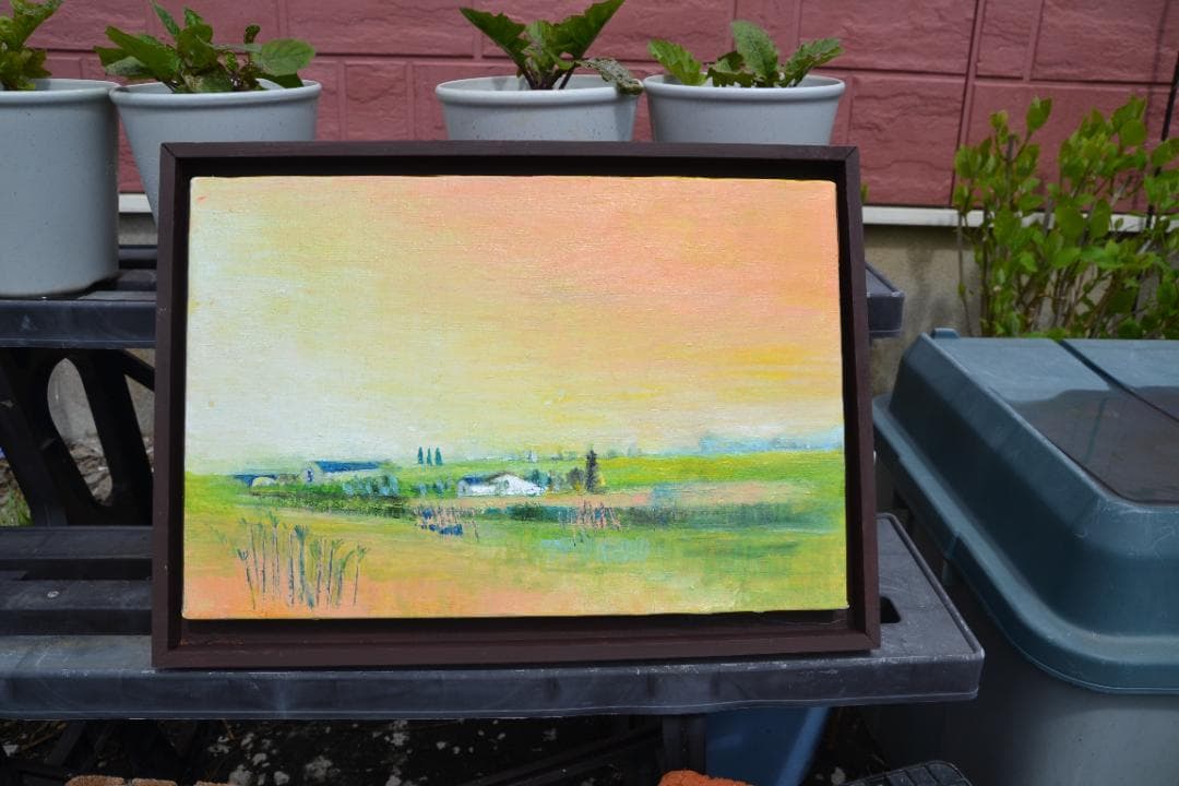 北海道　亀田郡七飯町　油彩P６号　郷愁　本人出品