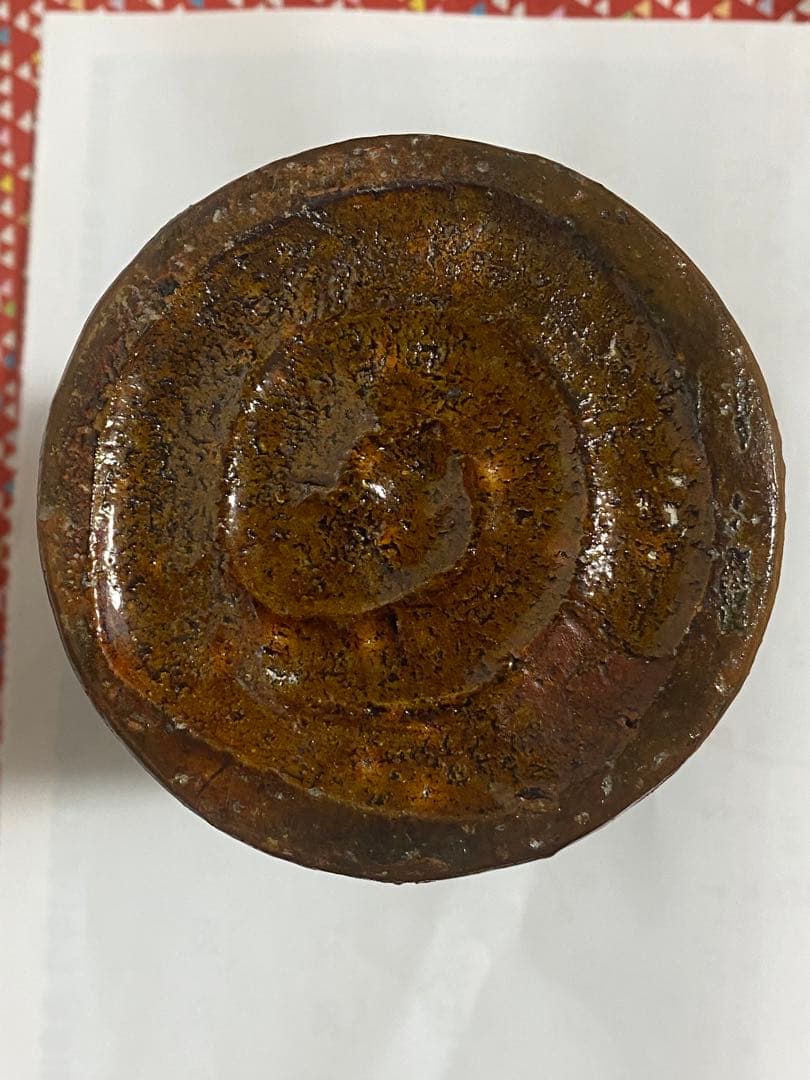 ♦希少！大樋焼 時代物 飴釉箆面取り 双耳壺 瓶 華道 茶道具 花生け 骨董品