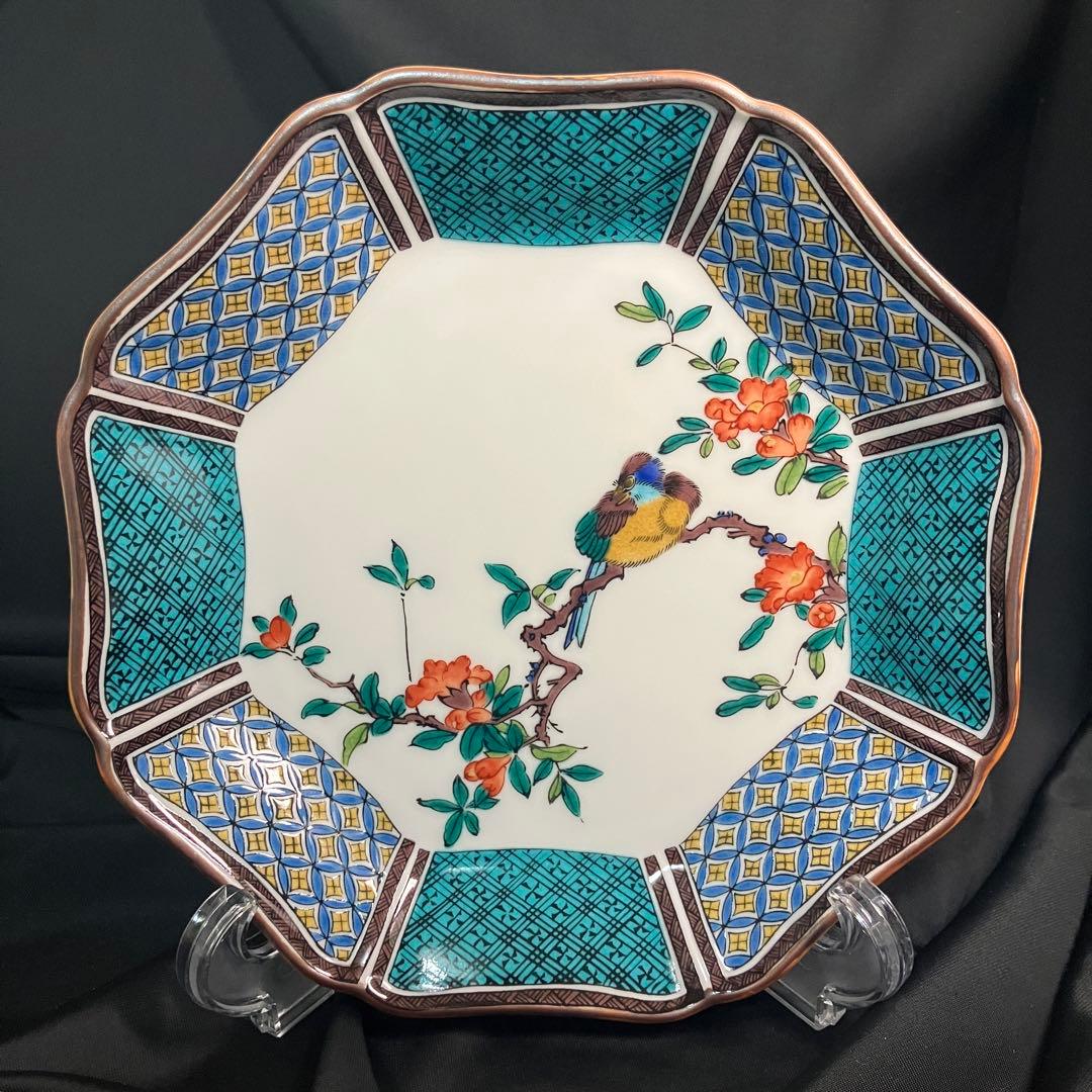 【匿名配送/新品未使用】九谷焼/九谷仙春/6.5号皿揃/花鳥絵変り〈5枚〉