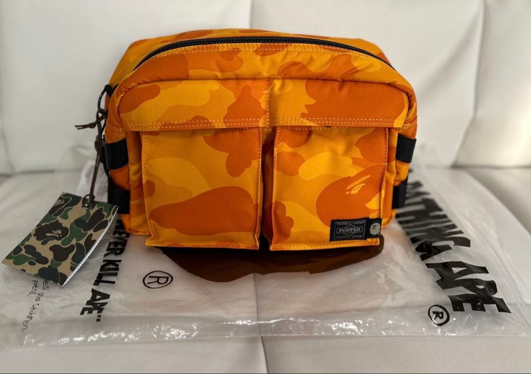 激レア 新品 BAPE × PORTER 迷彩 ポーター× エイプ ボディバッグ