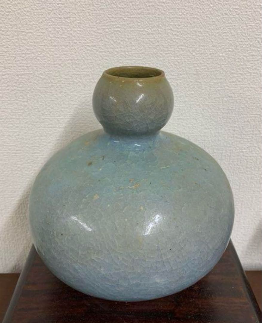 【希少品】中国古美術　宋時代　鈞窯澱青釉瓢箪花瓶Y02
