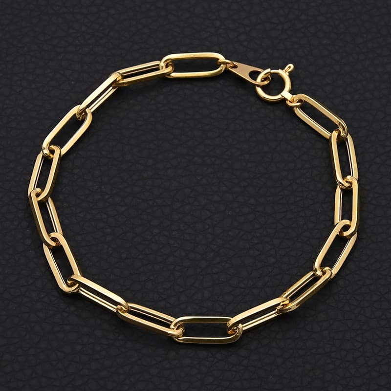 K18 ペーパークリップ ブレスレット 幅4.8mm 4.1g 18cm 新品