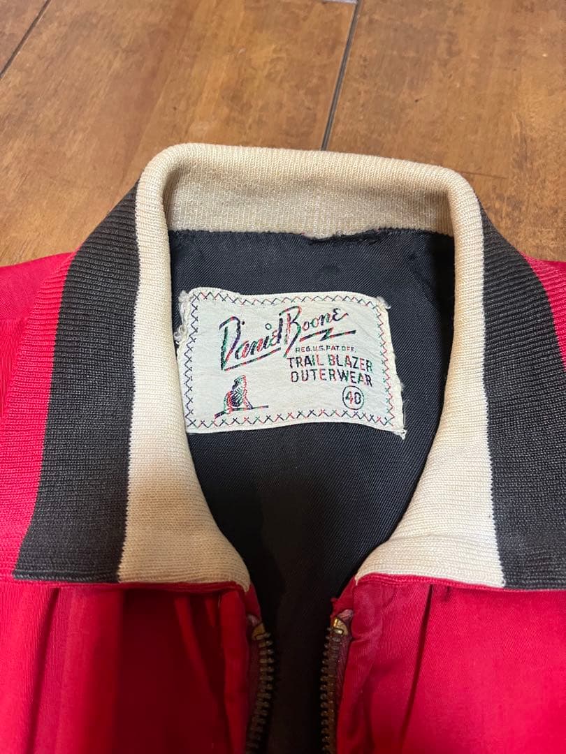 50,s Daniel Boone綿混ギャバジャン　crownジッパ40