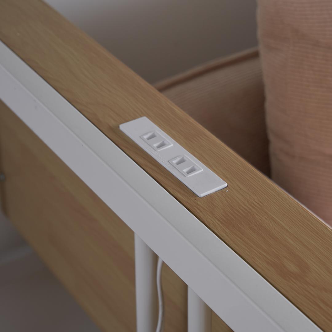 システムベット ロフトベッド シングル デスク付き　コンセント付き 収納付き