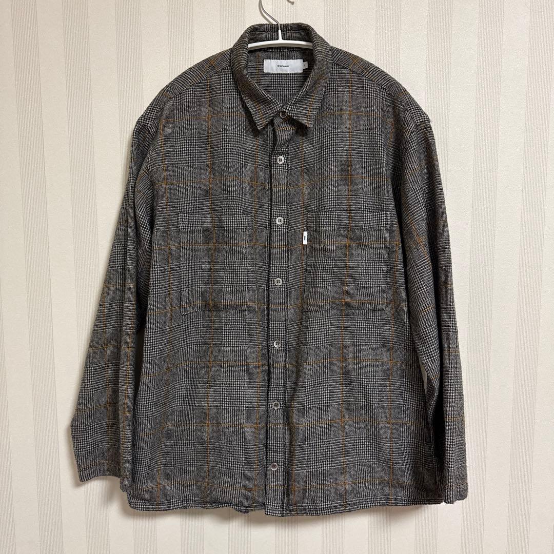 トップス Graphpaper Glencheck Wool L/S Box Shirt