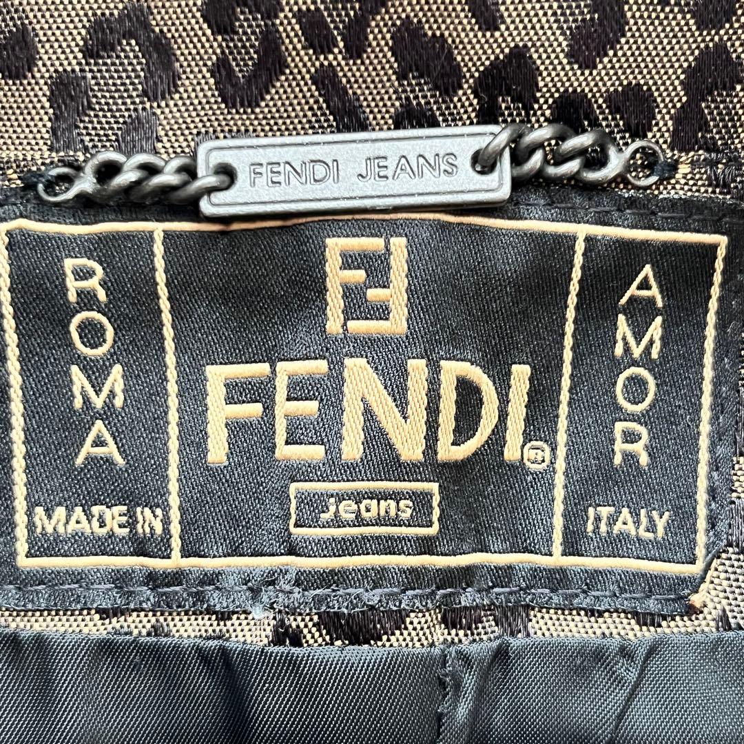 FENDI フェンディ コート ジャケット レオパード ヒョウ柄 リアルファー