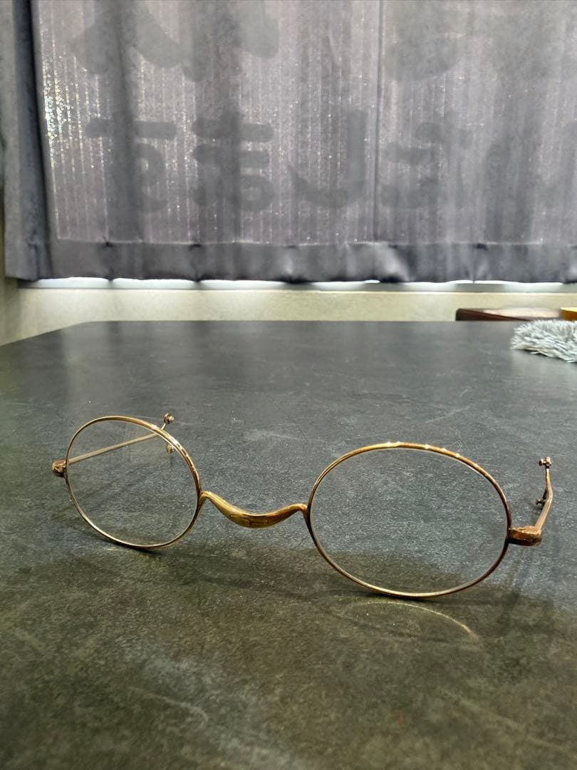 K14 ヴィンテージ 丸型 折畳眼鏡（ケース付）
