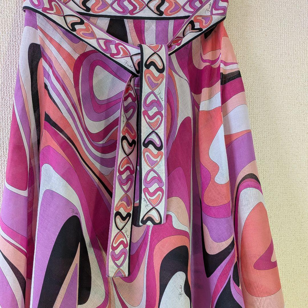 PUCCI フレア巻スカート ピンク系 マルチカラー