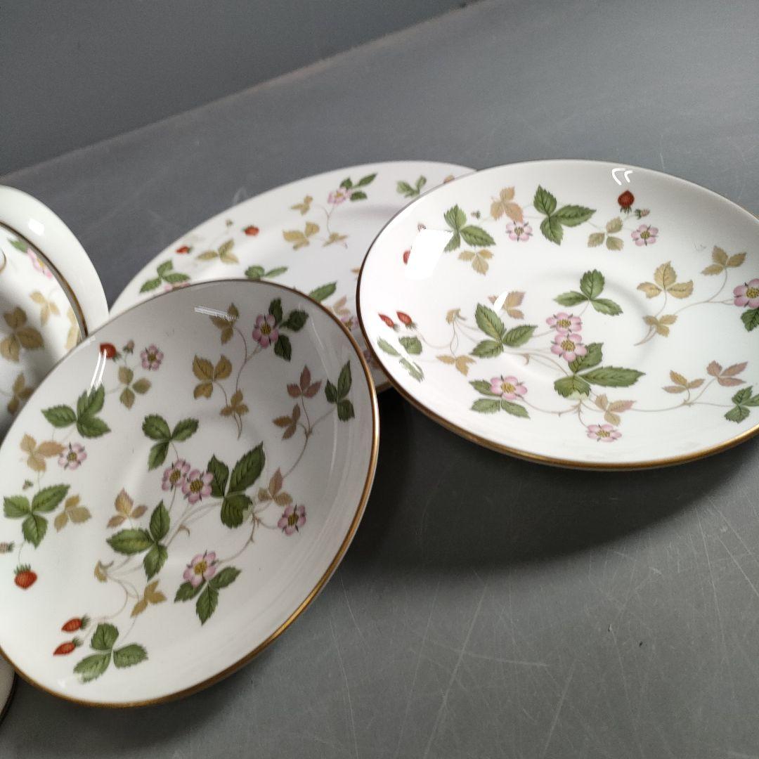 736-1/ワイルドストロベリー//茶器/皿揃/計17客/箱なし