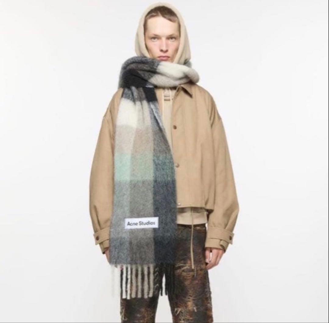 【未使用品】Acne Studios チェック柄マフラー 250 x 28 cm