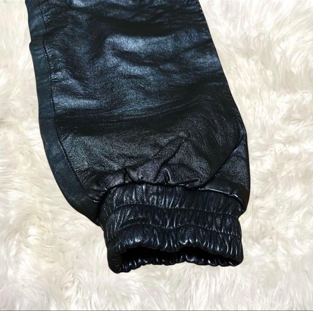 ALPHA レザージャケット　ライダース　クロコ型押し　ブラック LL位 羊革