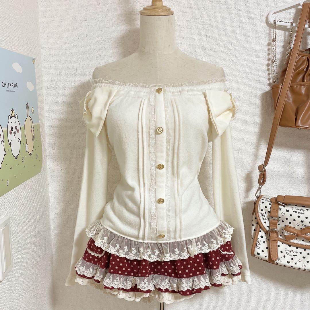 当時物 LIZLISA リズリサ ビッグリボン オフショルcoquette姫カジ