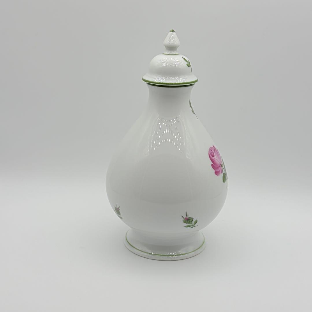 アウガルテン ウィンナーローズ 蓋付き花瓶 フラワーベース 一輪挿し