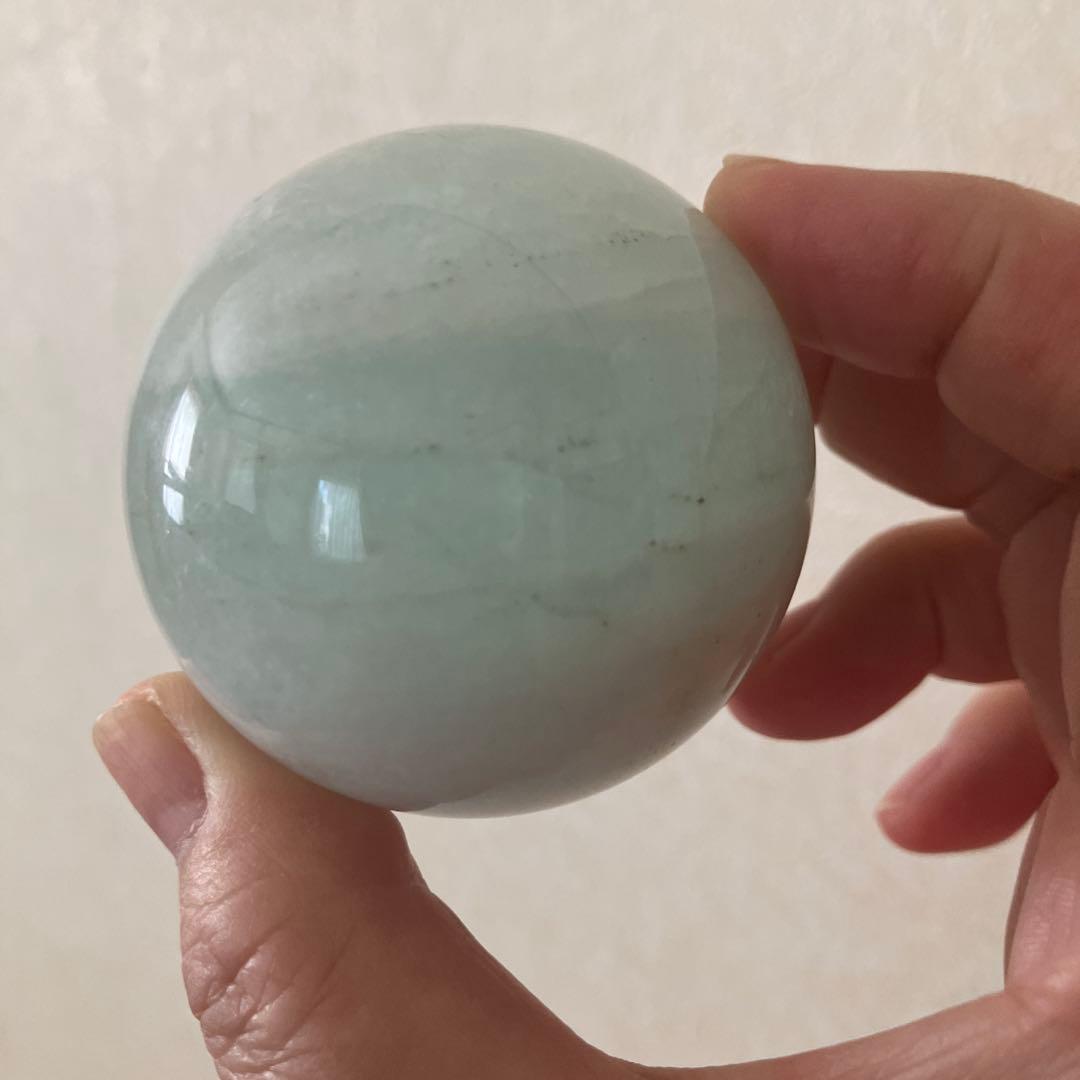 大！アクアマリン　スフィア　天然石置物　C186
