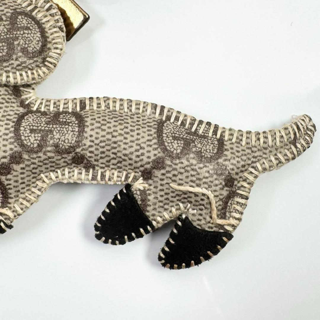 美品 グッチ GUCCI キーリング チャーム グッチョリ ドッグ 犬 GG柄