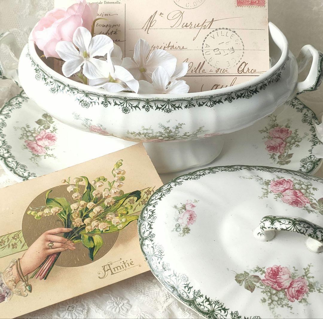 希少　美品　サンタマン　鈴蘭　薔薇　ソーシエール　フランスアンティーク