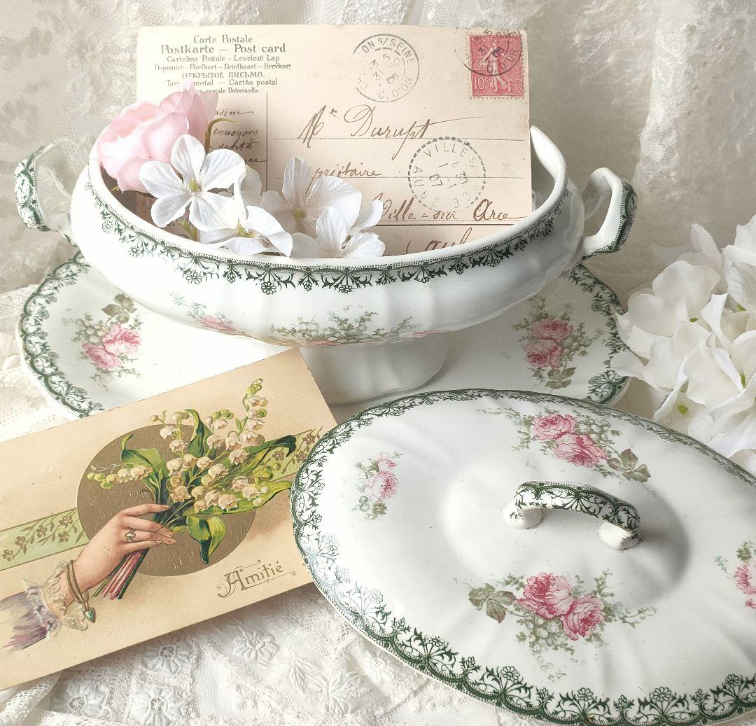 希少　美品　サンタマン　鈴蘭　薔薇　ソーシエール　フランスアンティーク