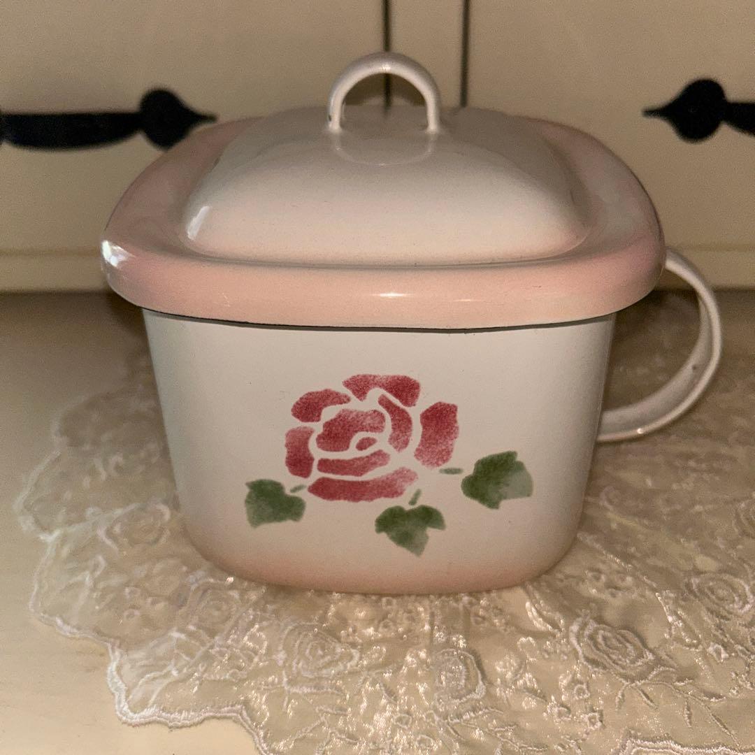 マニーローズ　ホーローみそポット