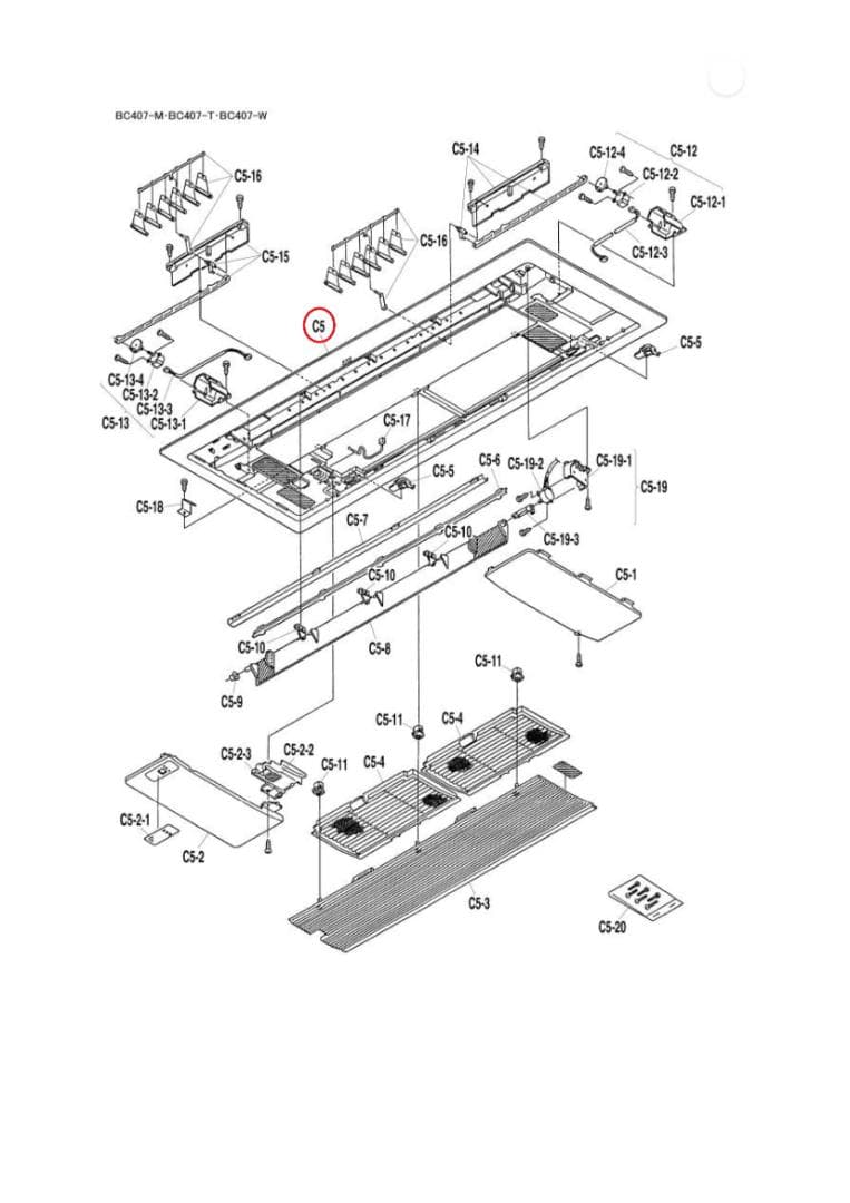 【Pau様専売品】ダイキン 前面パネル(BC407-W)