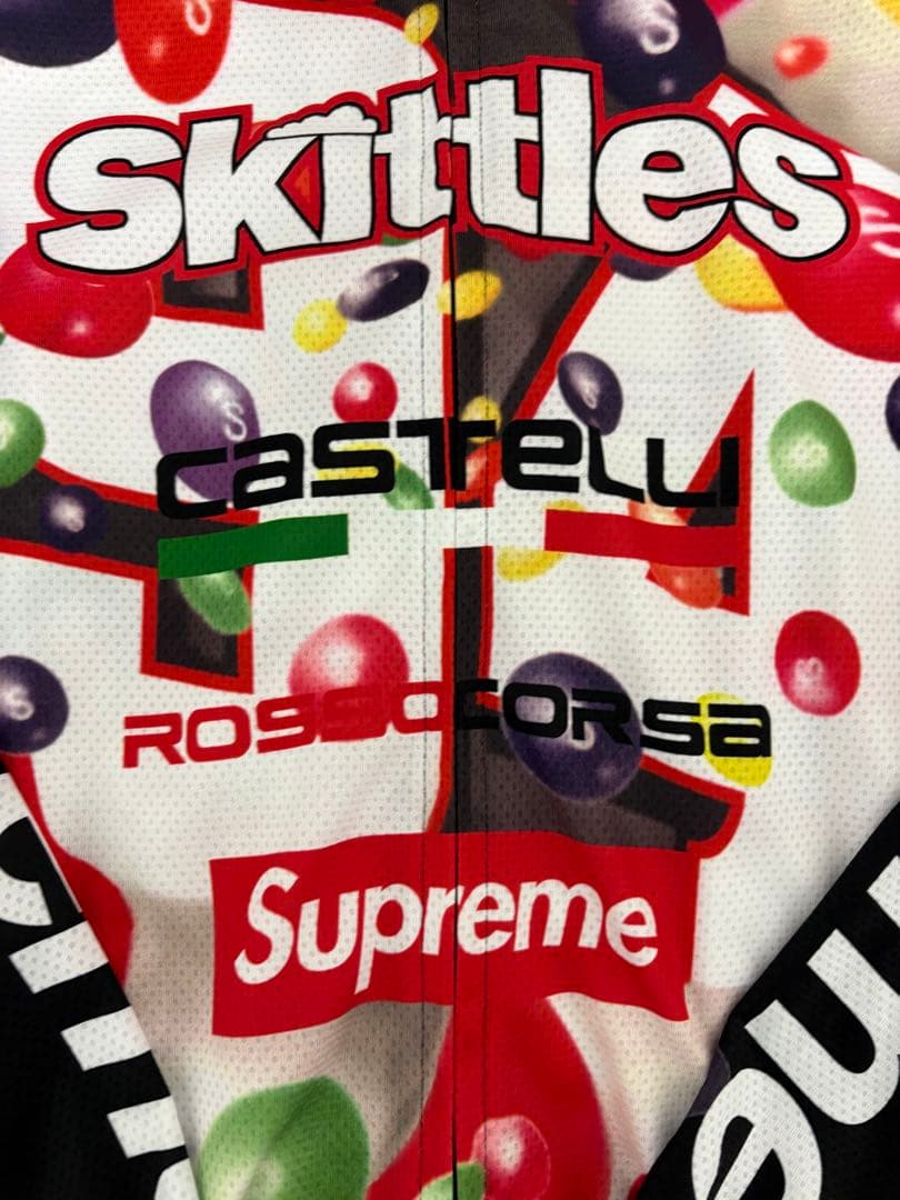 激レアL！SUPREME×Skittles Castelliサイクリングジャージ