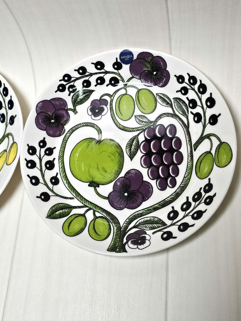 ARABIA パラティッシ イエロー パープル プレート21cm 2枚セット