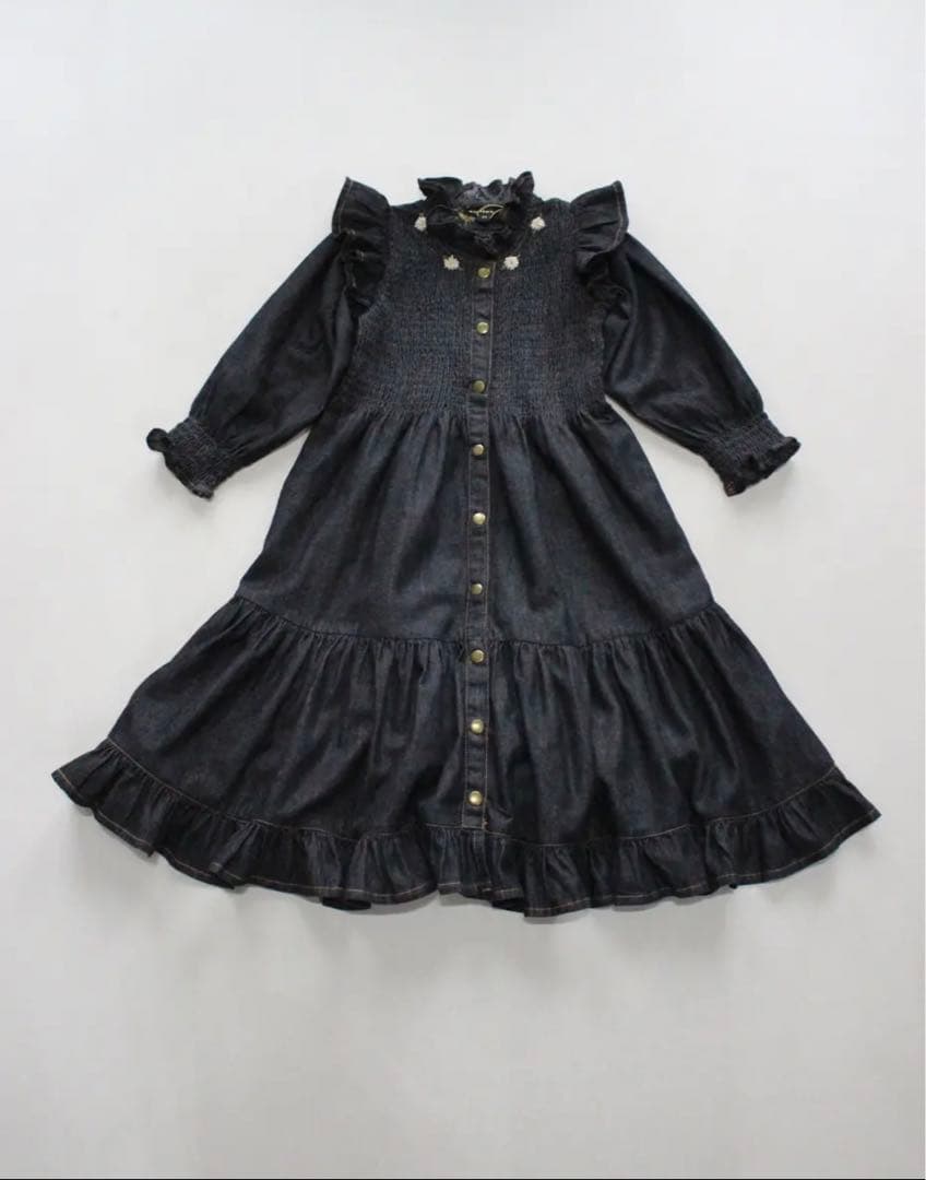 新品BONJOUR DIARY Ibiza dress black denim