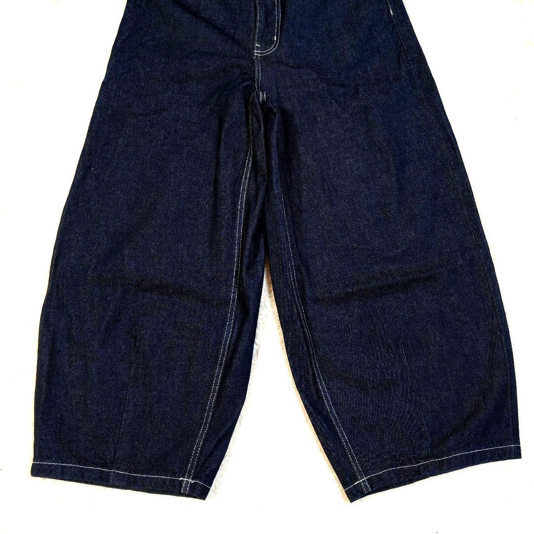 濃紺 極美品 ミディウミ ハイウエスト カーブデニム ワイドデニム M