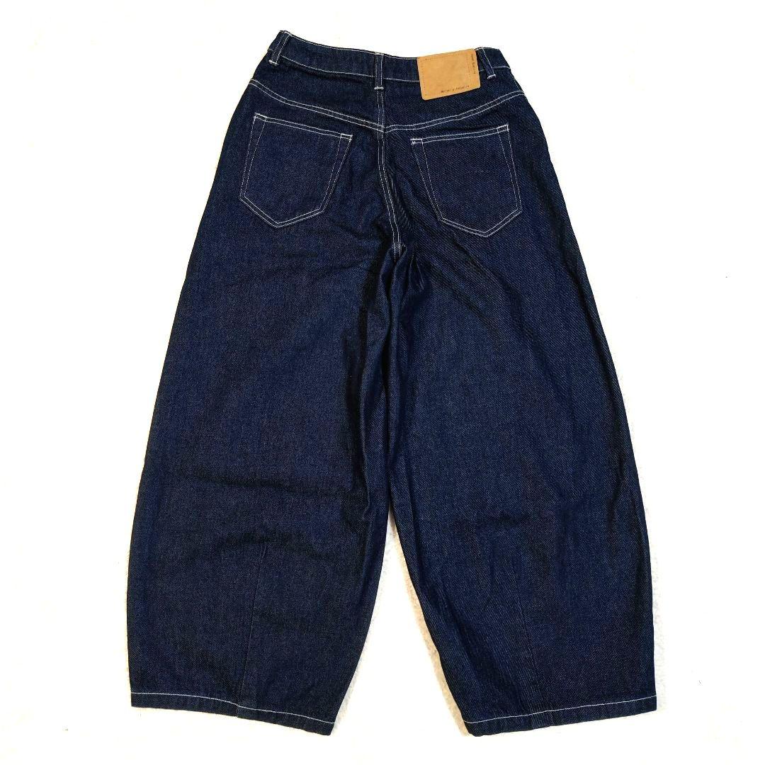 濃紺 極美品 ミディウミ ハイウエスト カーブデニム ワイドデニム M