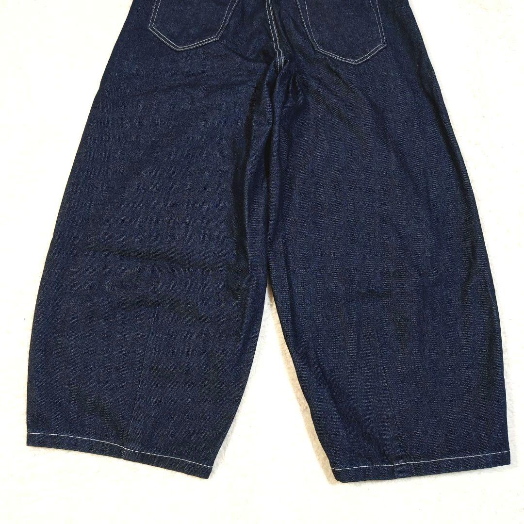 濃紺 極美品 ミディウミ ハイウエスト カーブデニム ワイドデニム M