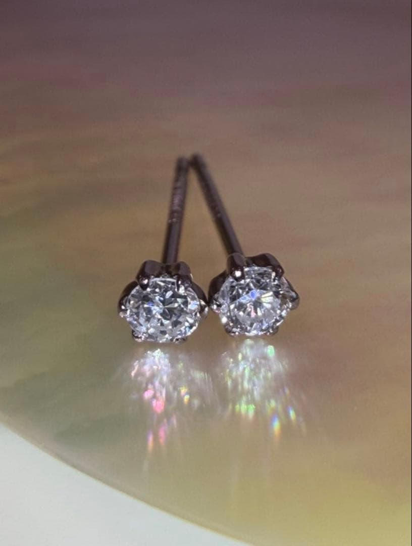 ゆるうさ様用！！【極上虹照一粒☆】ダイヤモンド　プラチナ　ピアス