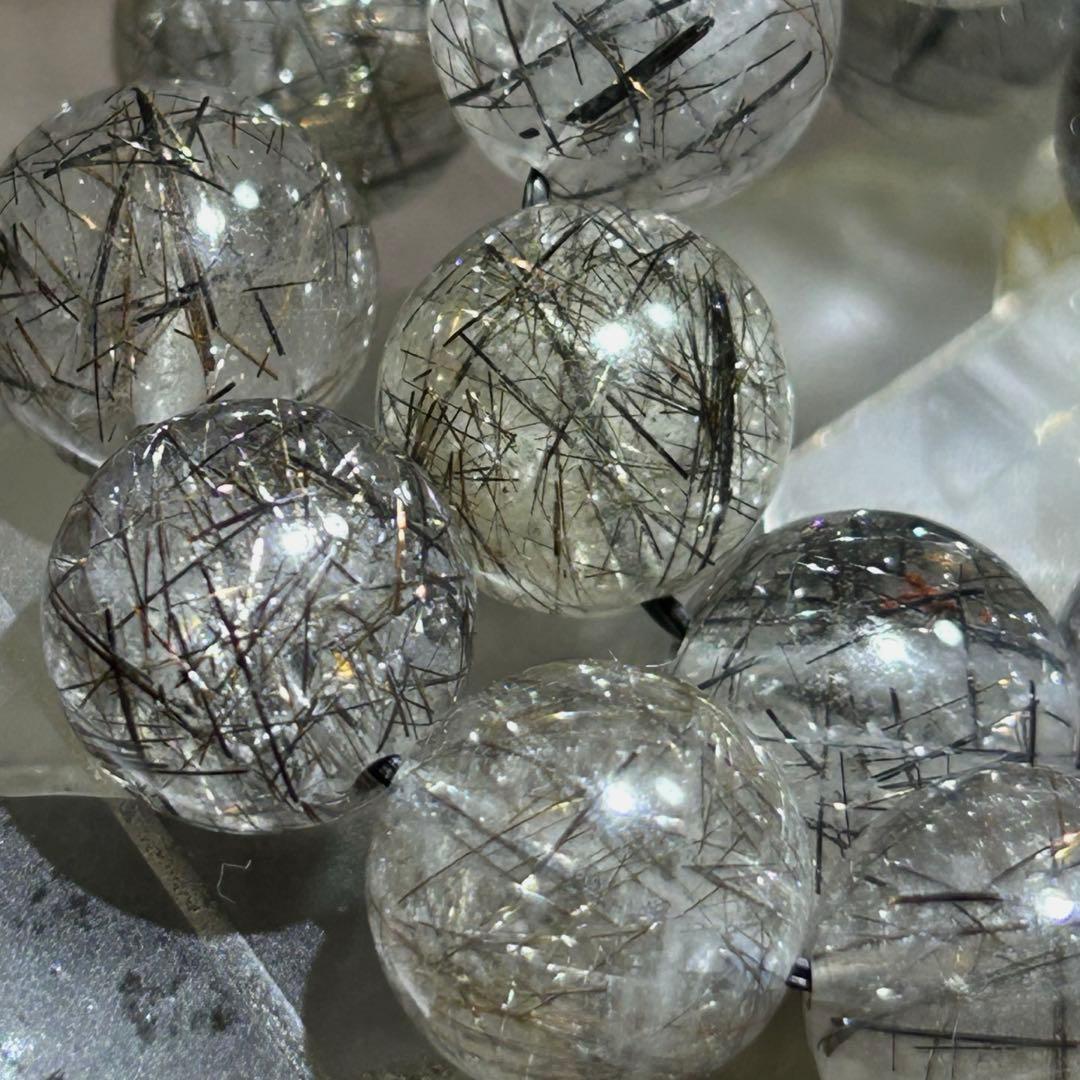 ☆ KEN$UKE。様福徳弁天秘宝④！極美！プラチナ　ブラック　ルチル　ブレス