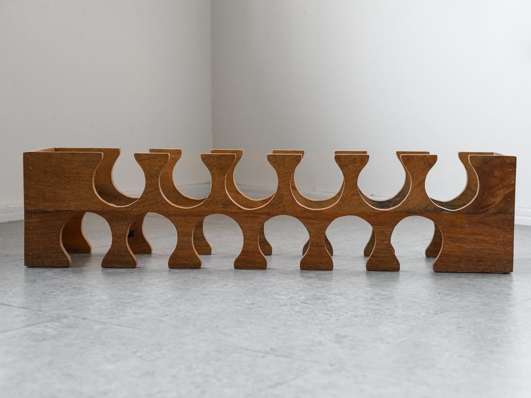 ヴィンテージ ボトルラック/収納シェルフ モダン ミッドセンチュリー