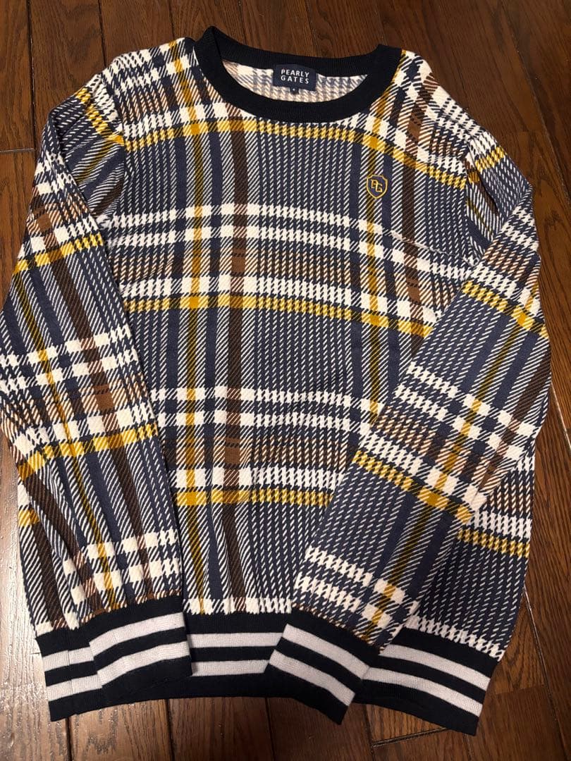 チェック柄 長袖セーター メンズ