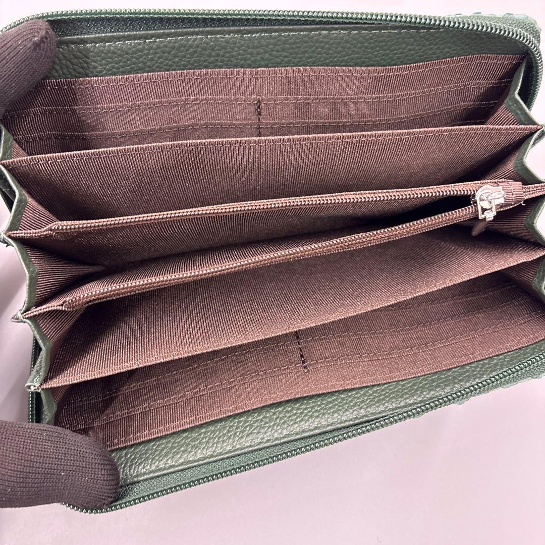 人気　緑　パイソン財布　長財布　パイソン　財布　本革　蛇革　風水　グリーン