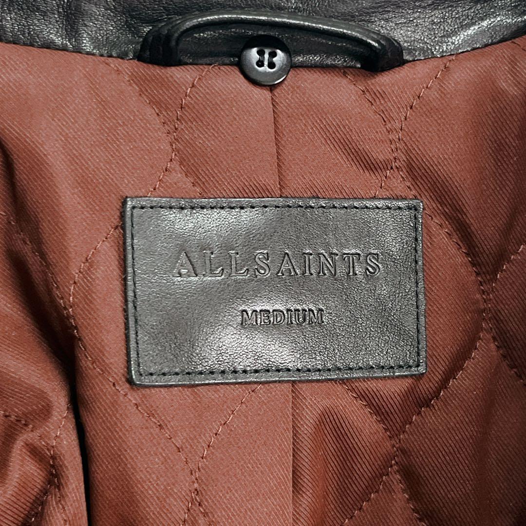 『オールセインツ』オーバーサイズ ダブルライダースジャケット 羊革 バイカー