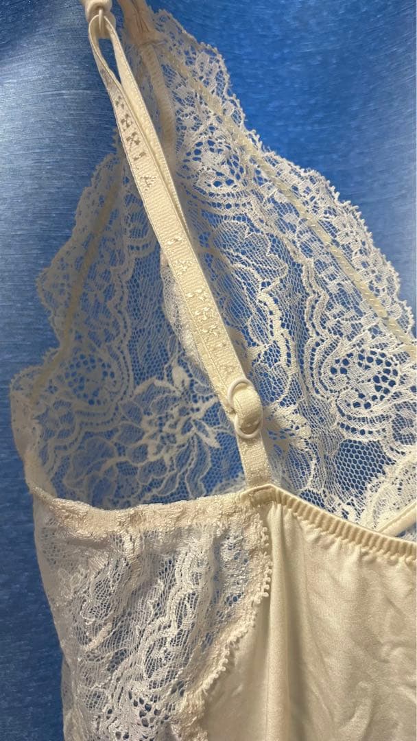 ラペルラ　LA PERLA アイボリー レース キャミソール　丈長め　ストレッチ