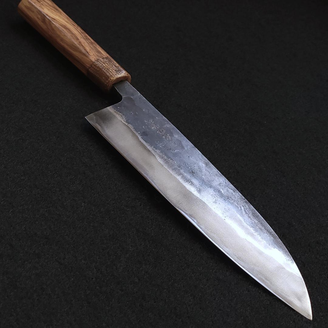 青紙２号 黒打 牛刀包丁 210㎜ G9377 ベリ柄 月光作 １点物