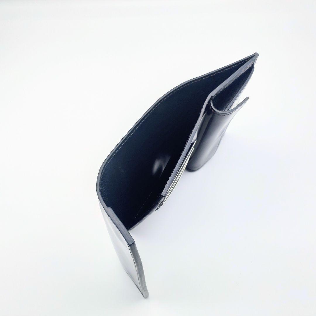 本革 コンパクト 財布 黒 ブラック メンズ レディース 牛革 レザー ゲンコウ